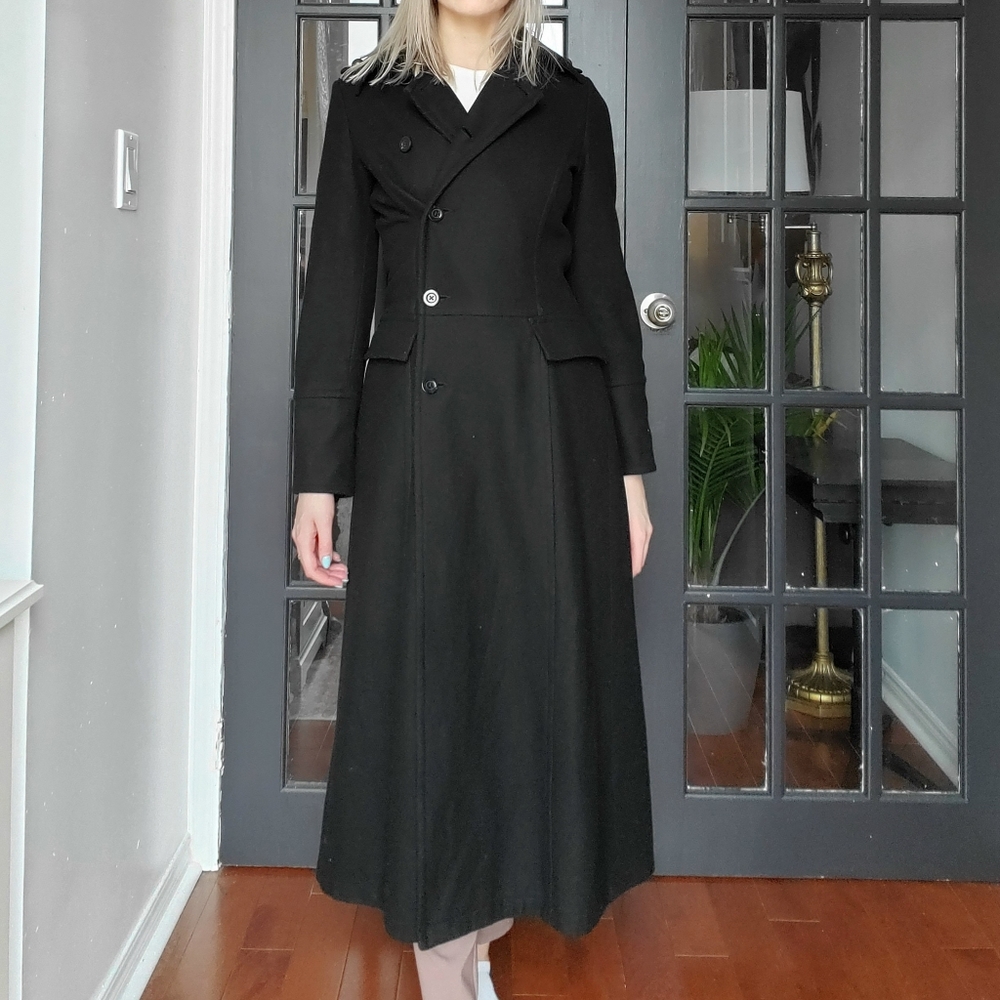 Zara Long Black Wool Coat (very thick)